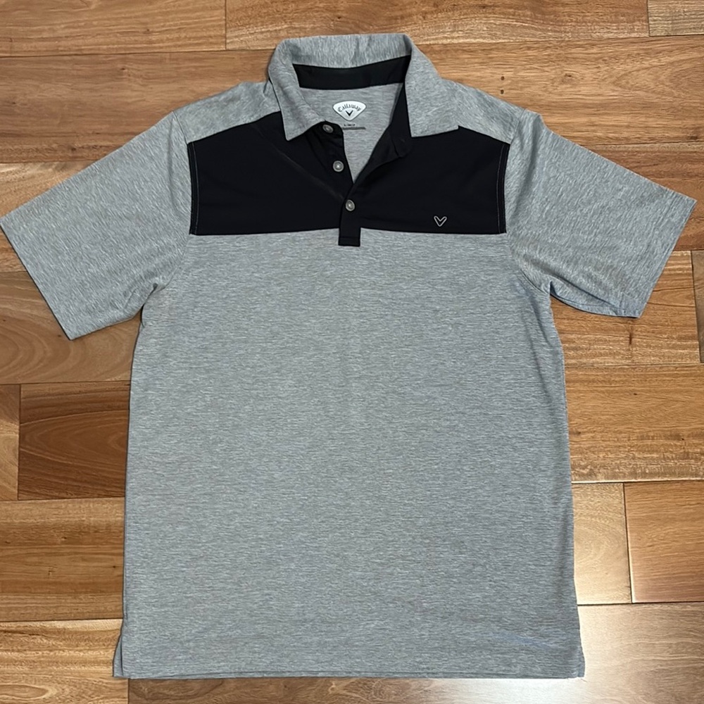 Callaway Gray and Black Polo Shirt Sporty Design